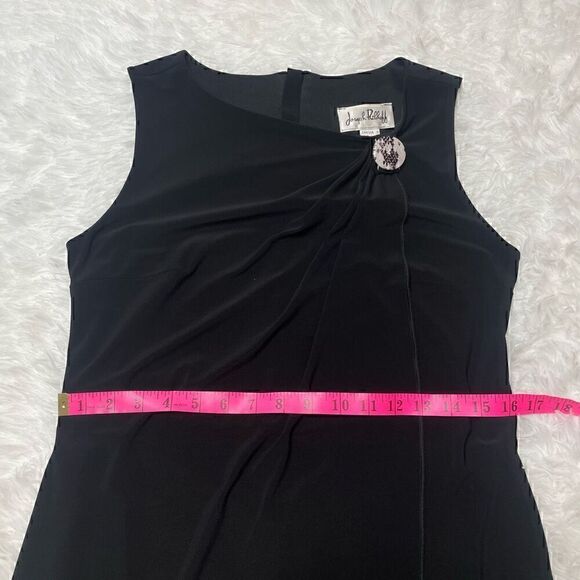 Joseph Ribkoff Black Dress Button Sleeveless Short Mini Size 10 Faux Wrap Stretc - Picture 10 of 12